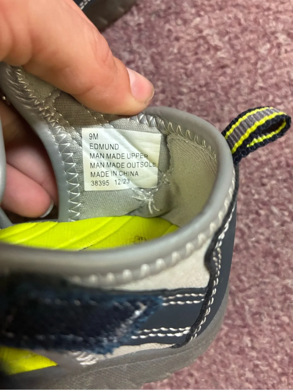 Eddie Bauer Kids Closed-Toe Sport Sandals in Black and Neon Yellow